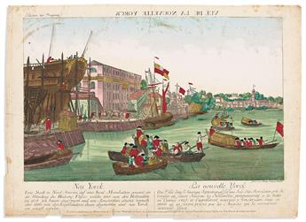 (AMERICAN REVOLUTION--PRINTS.) Group of vue d'optique views of occupied New York.